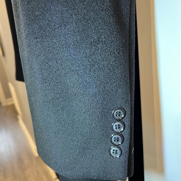 Vintage Ralph Lauren 40S Pea Coat Trench Black Fabric Acetate Blend - Picture 2 of 16